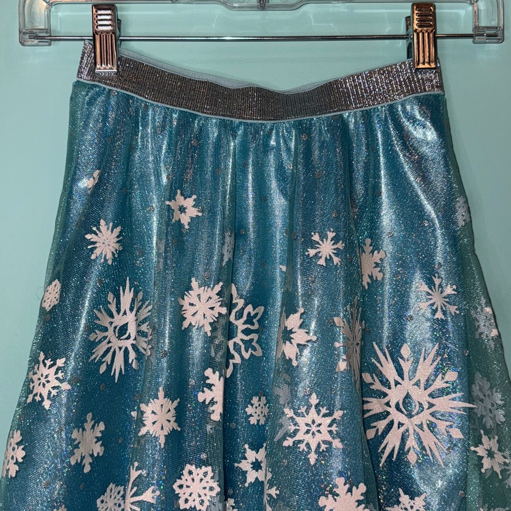 Disney Frozen Costume Blue and White Snowflake Skater Skirt size small - Picture 2 of 6